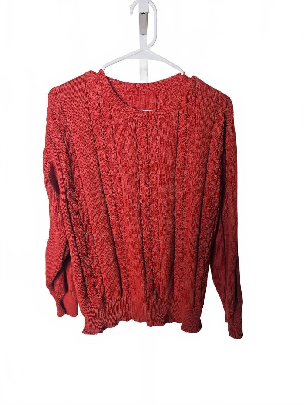 Red Cable Knit Sweater
